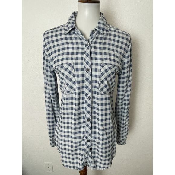 Rails Top Button Down Plaid Carter Mini Check Blue - Picture 2 of 11